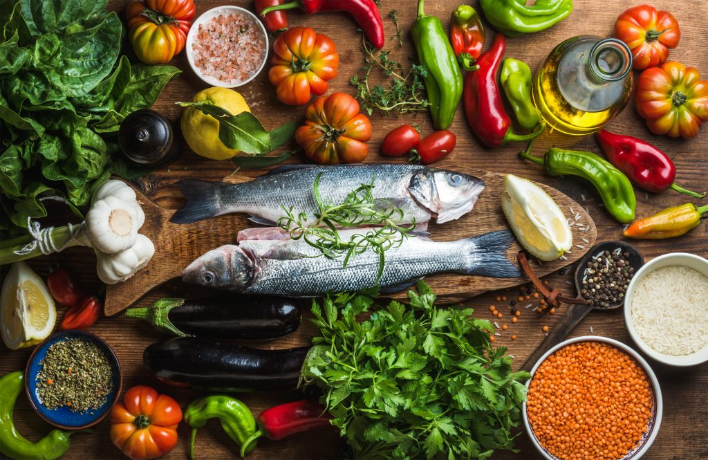 Gemüse und Fische für die Low Carb Diät